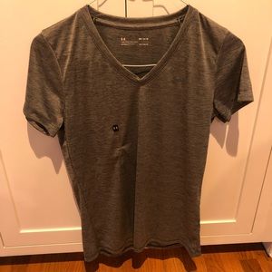 UNDER ARMOUR Grey Velocity V Neck Performance Shirt